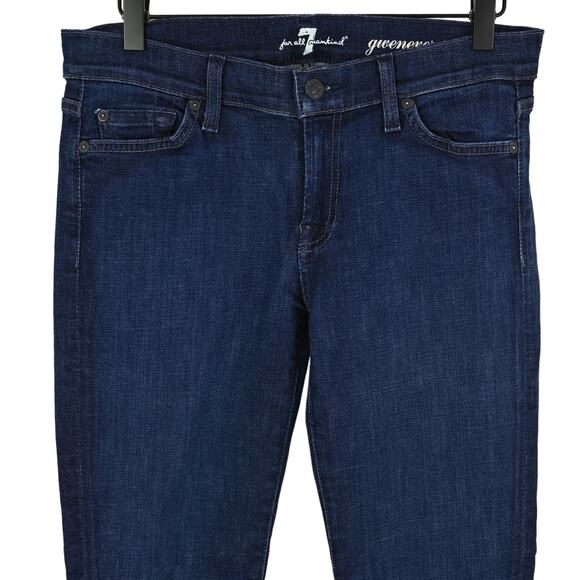 7 For All Mankind Gwenevere Denim Jeans Size 29 With Zipper Accents - Picture 2 of 9